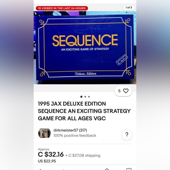 Sequence Game - Preowned, Deluxe Edition - Picture 2 of 8